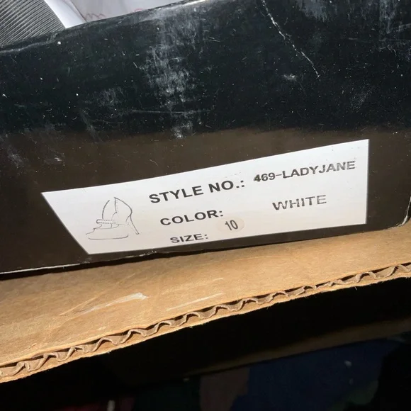Elegant LADY JANE SZ 10  White Women's Heels great custom accessory new - Picture 7 of 13